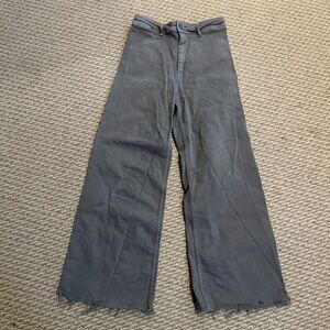 Zara Wide-Leg Flare Jeans in Charcoal